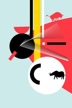 Abstract vector background with different geometric elements Stock Illustration