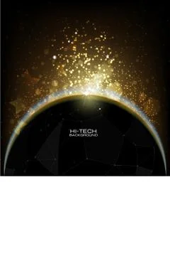 Abstract vector background. Eclipse sun in galaxy, cosmos illustration Stock Illustration