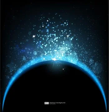 Abstract vector background. Eclipse sun in galaxy, cosmos illustration Stock Illustration