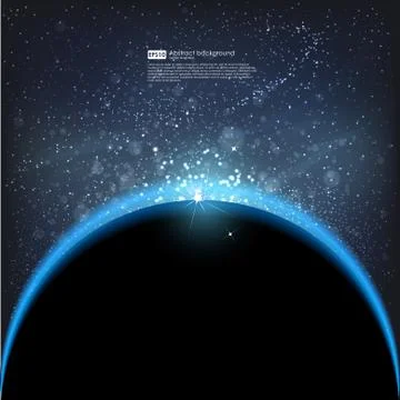 Abstract vector background. Eclipse sun in galaxy, cosmos.  Stock Illustration