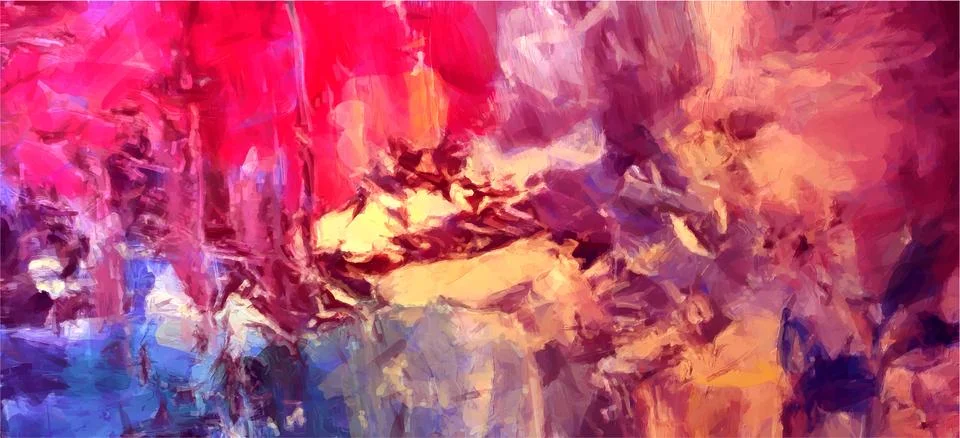 Abstract Vector Background with Expressive Colorful Painting Illustrazione stock