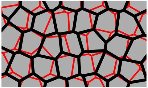 Abstract vector background featuring a dual-layer voronoi cell network with t Illustration