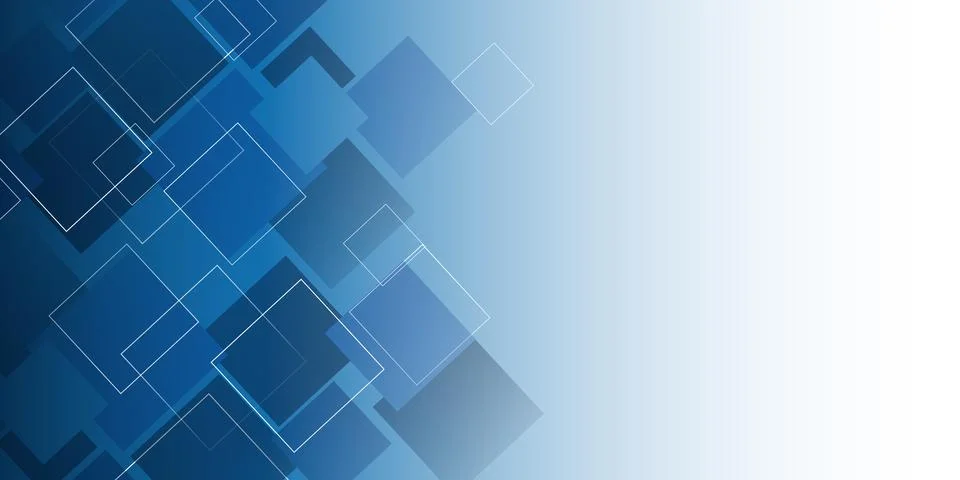 Abstract vector background featuring layered blue squares in a futuristic t.. 库存插图