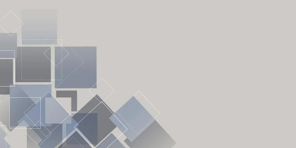 Abstract vector background featuring overlapping square shapes in muted gra.. Stock Illustration