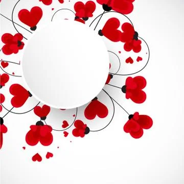 Abstract vector background. Flowers made with heart shape. Stock Illustration