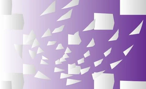 Abstract vector background with flying, falling, scattered office papers Stock Illustration