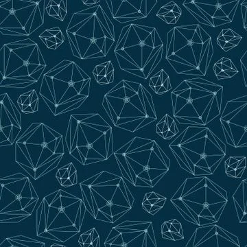 Abstract vector background with framework crystals. Seamless geometry pattern Stock Illustration