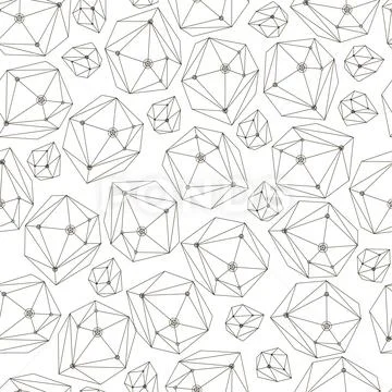 Abstract vector background with framework crystals. Seamless geometry pattern Stock Illustration