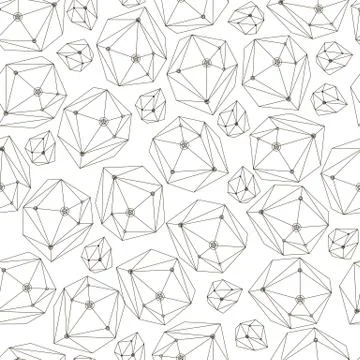 Abstract vector background with framework crystals. Seamless geometry pattern Stock Illustration