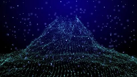 Abstract vector background. Futuristic style card. Cyber mountain Stock Illustration