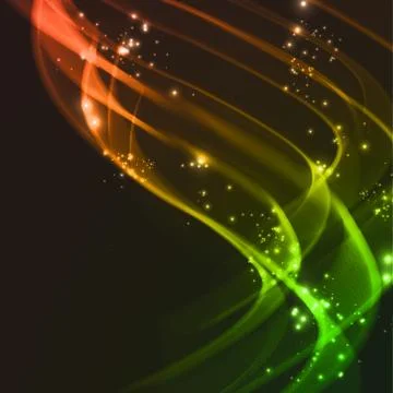 Abstract vector background, futuristic wavy lines illustration, bright elements Stock Illustration