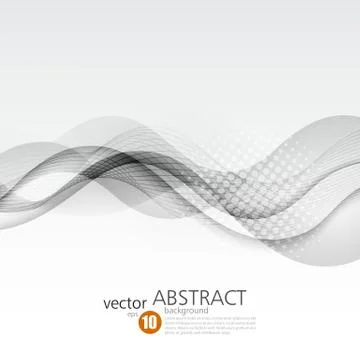 Abstract vector background, futuristic wavy Stock Illustration