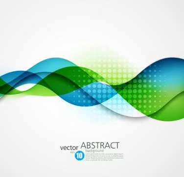 Abstract vector background, futuristic wavy Stock Illustration