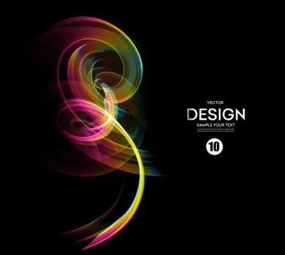 Abstract vector background, futuristic wavy Stock Illustration