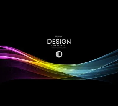 Abstract vector background, futuristic wavy Stock Illustration