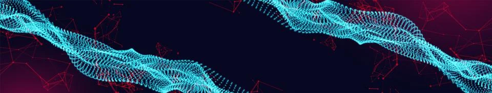 Abstract vector background. Glowing particles dynamic flow. 스톡 일러스트