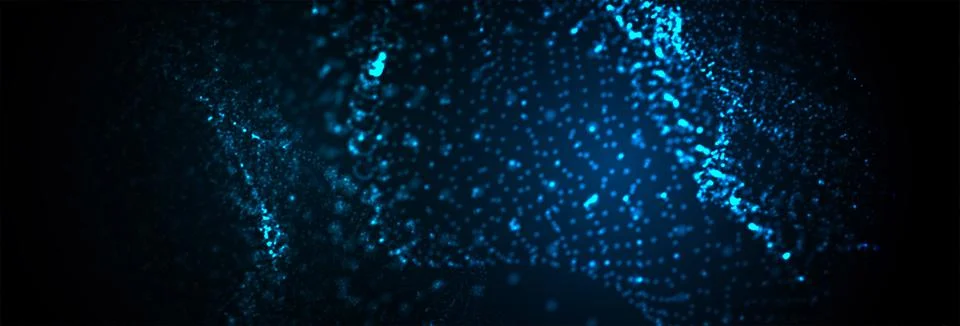 Abstract vector background. Glowing particles dynamic flow. 库存插图