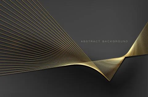 Abstract vector background, gold line for design brochure, website, flyer. Stock Illustration