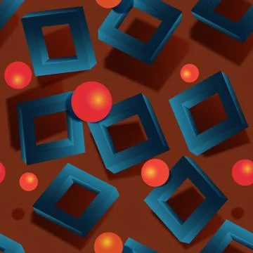 Abstract vector background with gradient geometric elements. Objects 3d shape Illustrazione stock