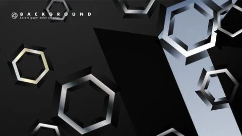 Abstract vector background with gradient hexagon shapes. the background is su Stock Illustration