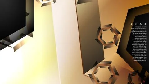 Abstract vector background with gradient hexagon shapes. the background is su Stock Illustration