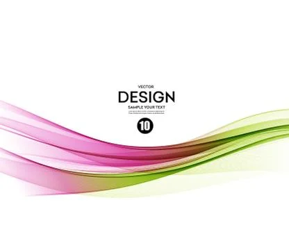 Abstract vector background, green  and pink wav Stock Illustration