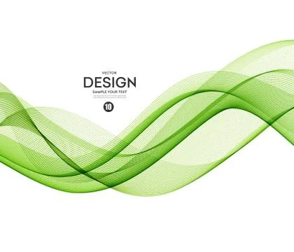Abstract vector background, green wavy Stock Illustration