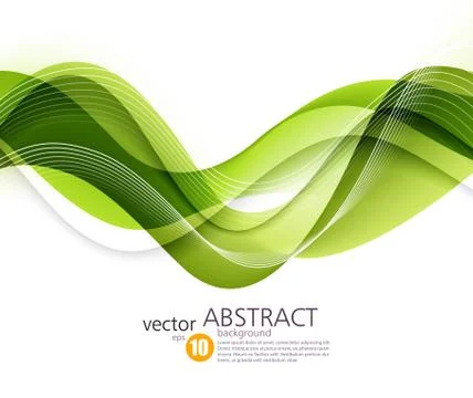 Abstract vector background, green wavy Stock Illustration