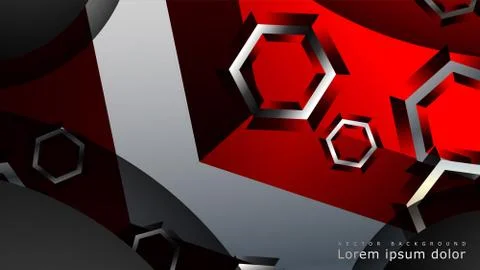 Abstract vector background with hexagon overlapping pattern. Vector illustrat Illustrazione stock