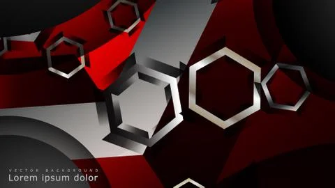 Abstract vector background with hexagon overlapping pattern. Vector illustrat Stock Illustration