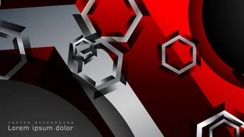 Abstract vector background with hexagon overlapping pattern. Vector illustrat Stock Illustration