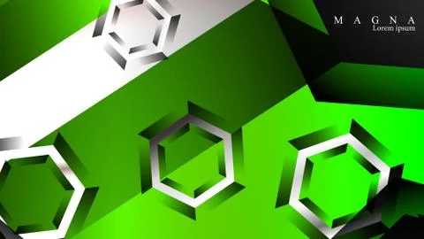 Abstract vector background with hexagon overlapping pattern. Vector illustrat Stock Illustration