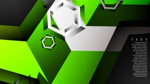 Abstract vector background with hexagon overlapping pattern. Vector illustrat Stock Illustration