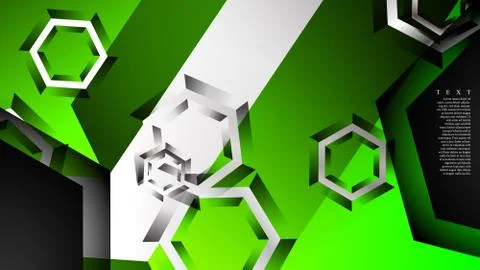 Abstract vector background with hexagon overlapping pattern. Vector illustrat Stock Illustration