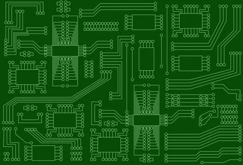 Abstract vector background with high tech circuit board Stock Illustration