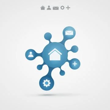 Abstract vector background with infographic blue design Illustrazione stock