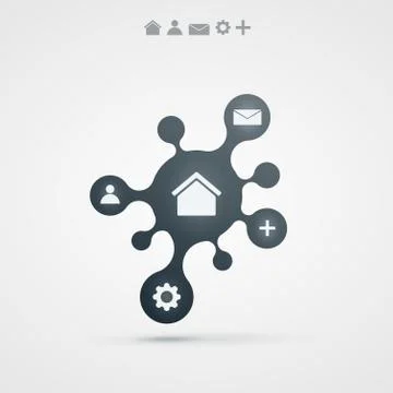 Abstract vector background with infographic gray design Stock Illustration