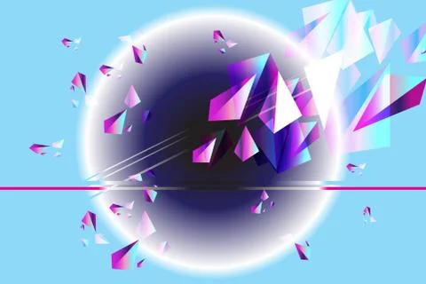 Abstract vector background with interesting geometric objects 스톡 일러스트