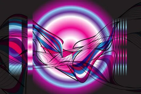 Abstract vector background with interesting geometric objects 스톡 일러스트