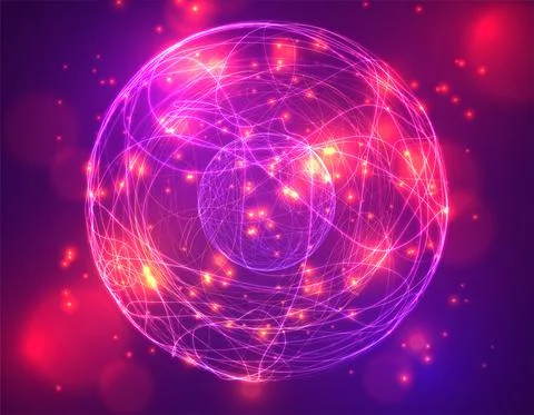 Abstract vector background of lines and points, curved beautiful shapes. Stock Illustration
