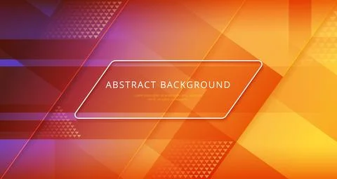 Abstract vector background, lines and shapes on yellow orange background Stock Illustration