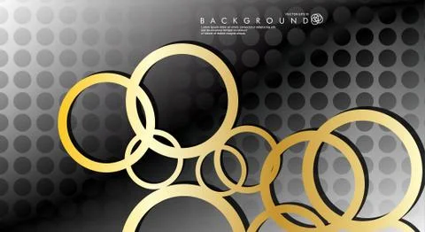 Abstract vector background with luxurious shiny gold circles pattern. Vector  Illustrazione stock