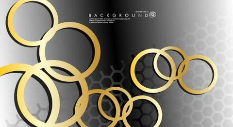 Abstract vector background with luxurious shiny gold circles pattern. Vector  Illustrazione stock