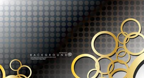 Abstract vector background with luxurious shiny gold circles pattern. Vector  Stock Illustration