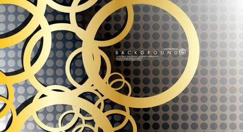 Abstract vector background with luxurious shiny gold circles pattern. Vector  Stock Illustration