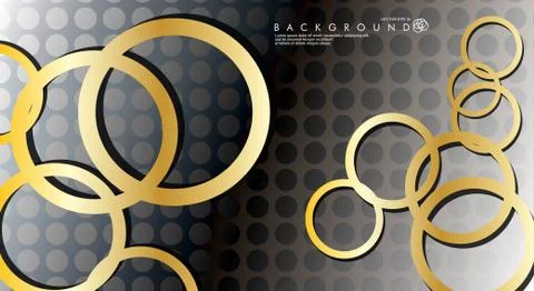 Abstract vector background with luxurious shiny gold circles pattern. Vector  Illustrazione stock