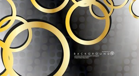 Abstract vector background with luxurious shiny gold circles pattern. Vector  Illustrazione stock