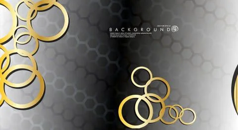 Abstract vector background with luxurious shiny gold circles pattern. Vector  Illustrazione stock