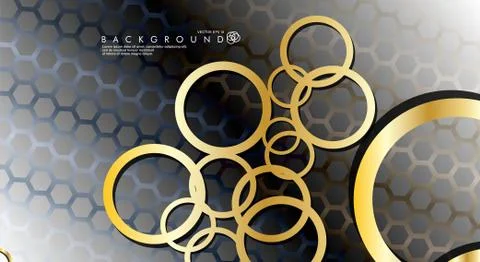 Abstract vector background with luxurious shiny gold circles pattern. Vector  Illustrazione stock