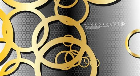 Abstract vector background with luxurious shiny gold circles pattern. Vector  Stock Illustration